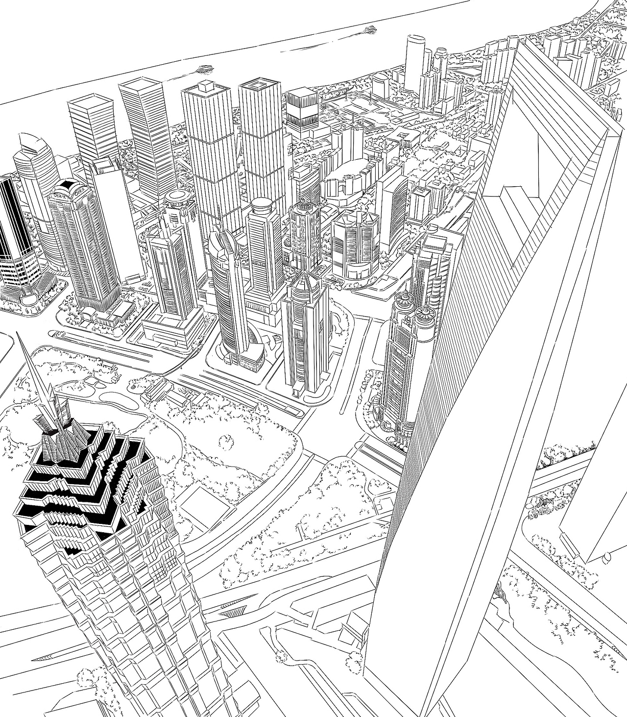 画 · 上海 — 陆家嘴（图ZNjk4MDAwMTI=） - 创作习作 - 站酷设计师JasonKu原创素材 - 站酷ZCOOL