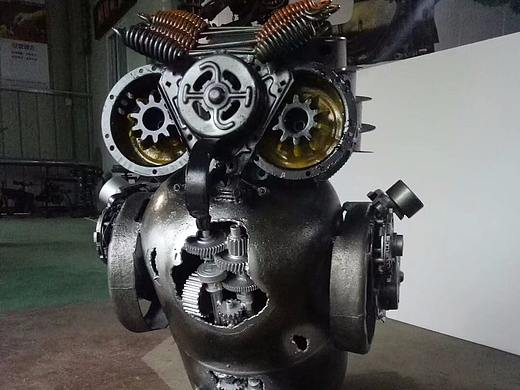 猫头鹰 铁艺雕塑重金属朋克风