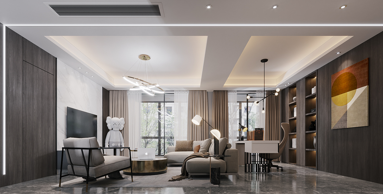 现代轻奢客厅表现CR