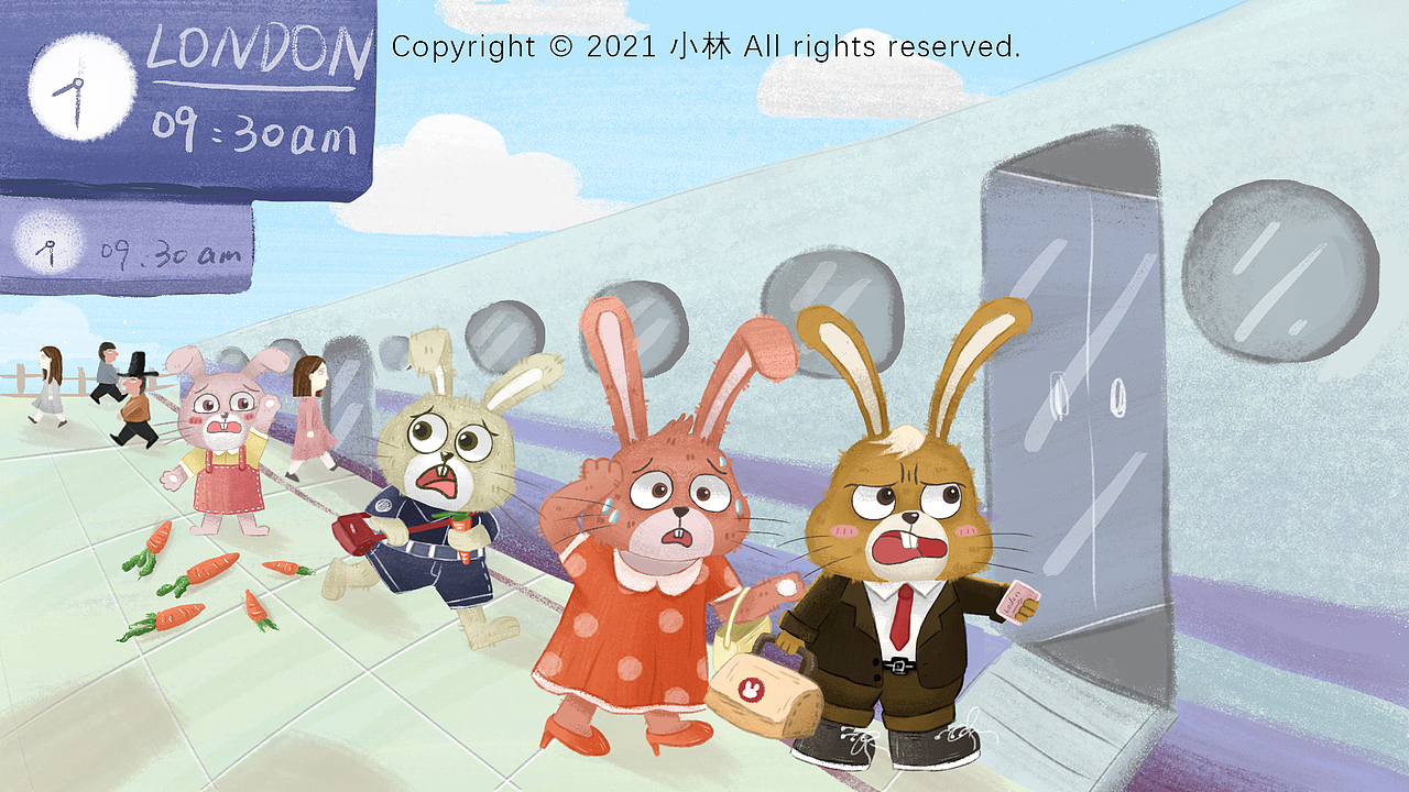 兔子一家（图ZMjU5NTAzMDIw） - 绘本 - 站酷设计师小林的可爱多原创素材 - 站酷ZCOOL