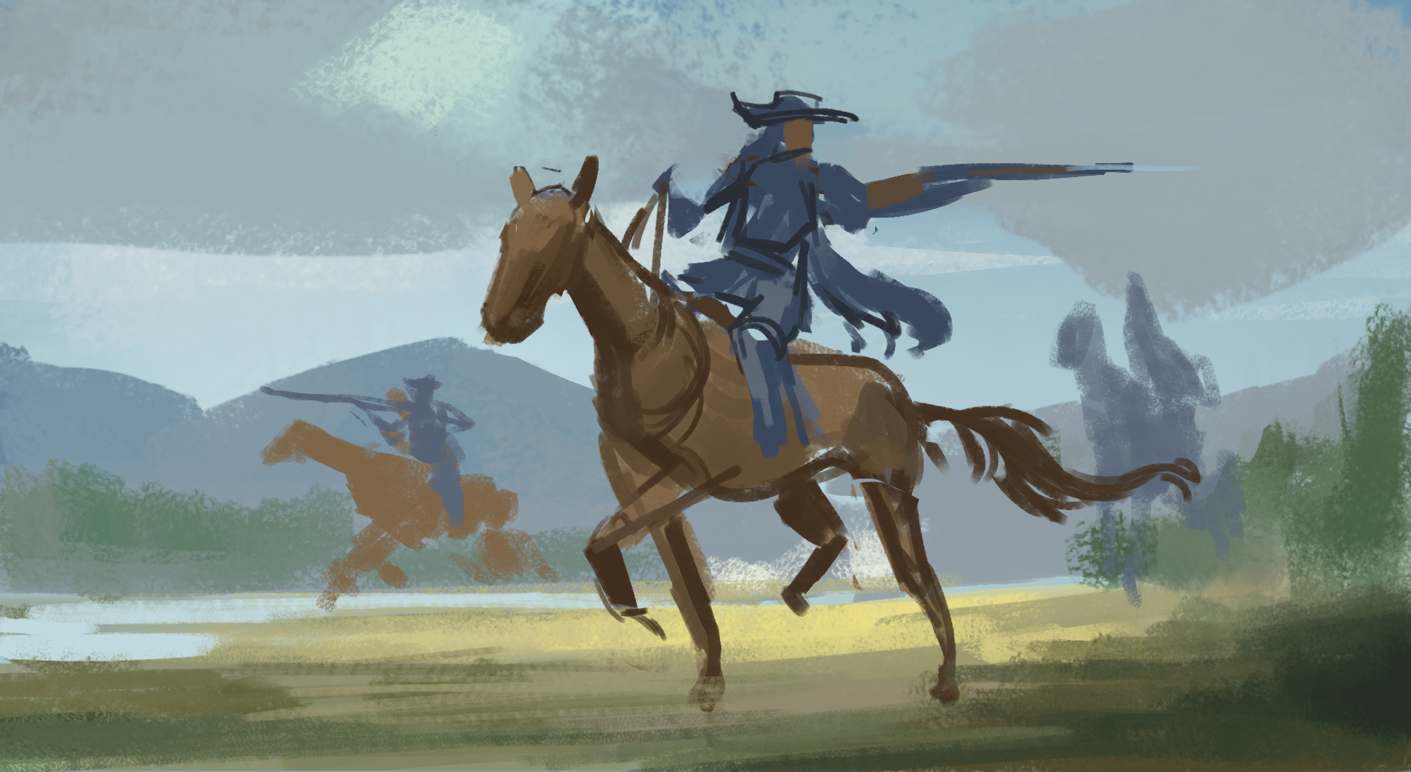 荒野大镖客同人(附过程)|插画|概念设定|广州鹿田文化 - 原创作品