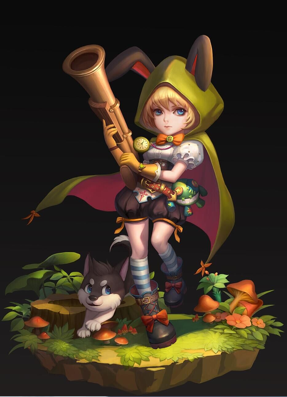 你丫才是小紅帽！明明是小綠帽~（圖ZNDg3MTYyNDA=） - 游戲原畫 - 站酷設計師麥麥慫原創(chuàng)素材 - 站酷ZCOOL