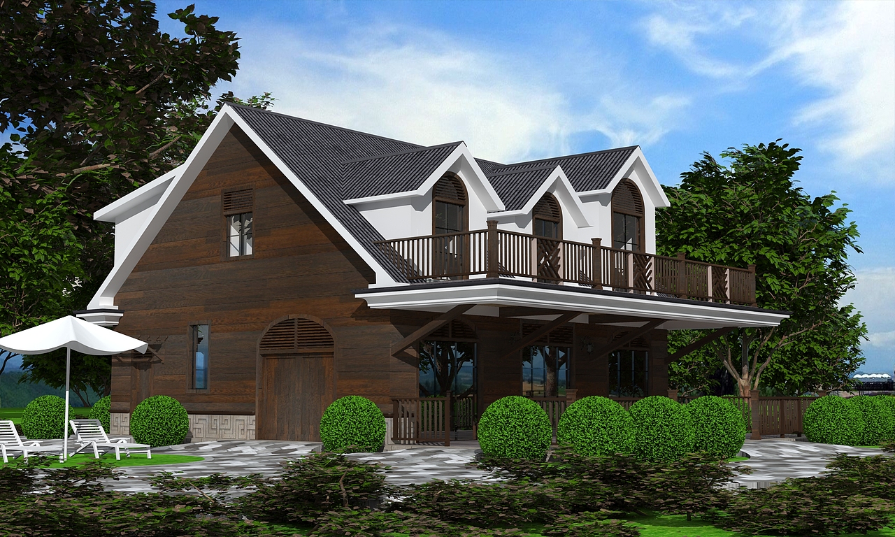 江西景德镇自建房设计，二层小木屋别墅（图ZMTY1OTMyMTYw） - 建筑/空间 - 站酷设计师狮子座设计原创素材 - 站酷ZCOOL