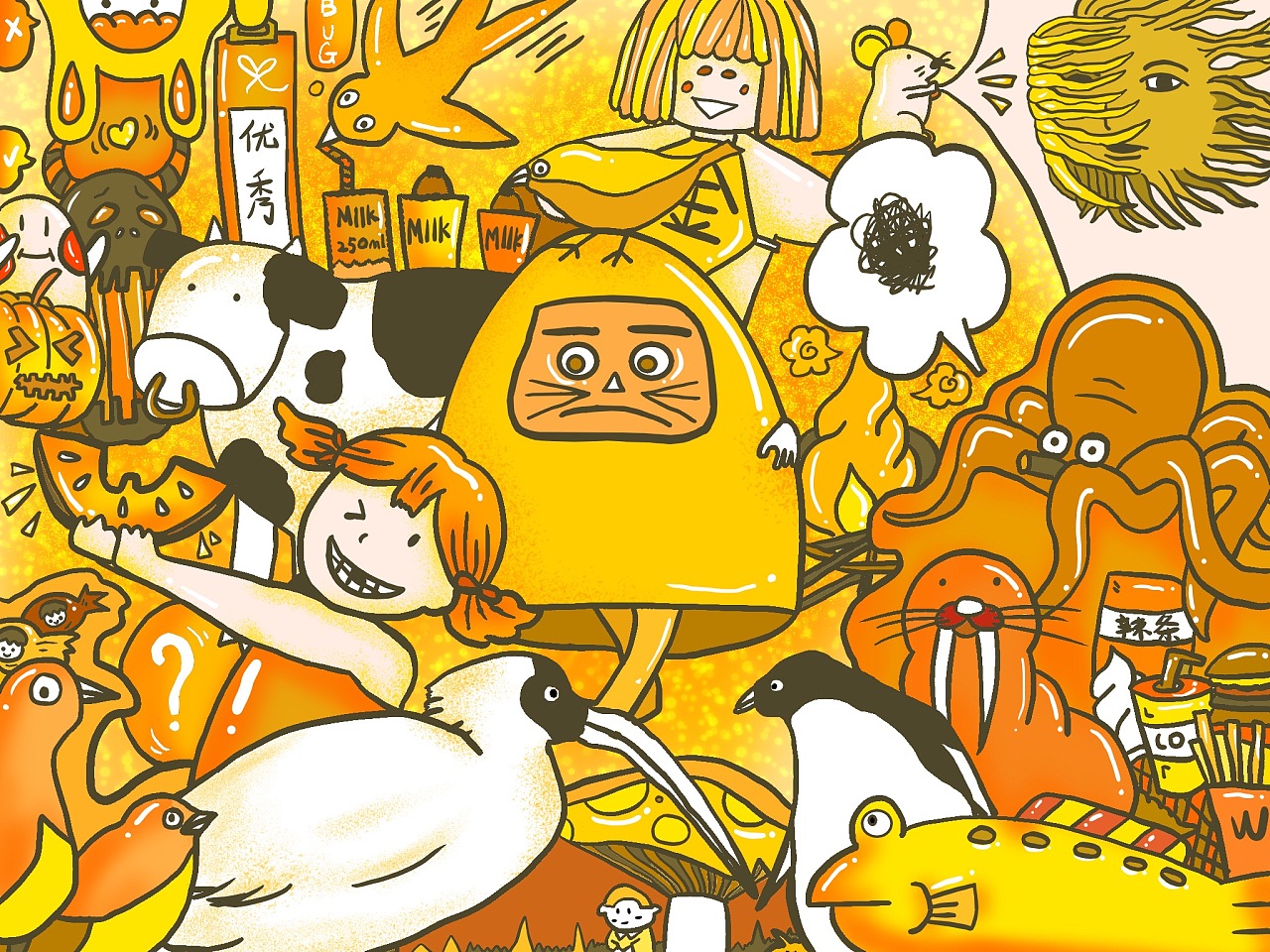 【卡通图案】金秋的颜色 & 收获的季节|插画|创作习作|深泡店主