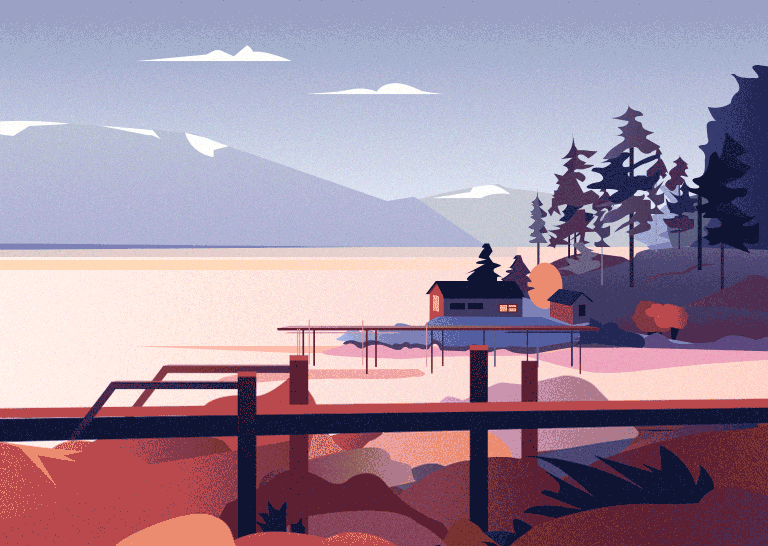 雨天小屋噪点场景绘制-练习作品