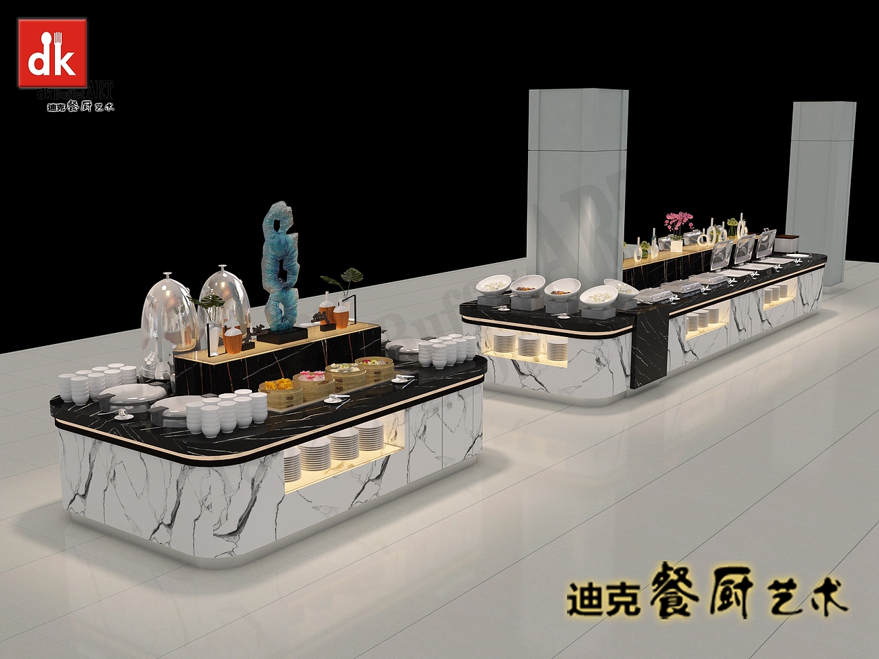 自助餐台效果图施工图 学校部队自助餐台 包柱子取餐台（图ZMjg0Mjk2NjQw） - 其他工业/产品 - 站酷设计师迪克自助餐台定制原创素材 - 站酷ZCOOL