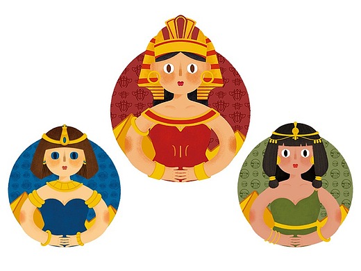 包装插画-埃及艳后系列