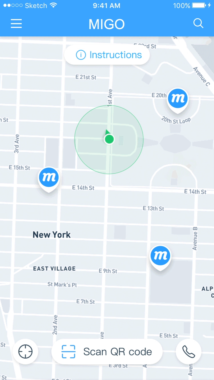 动效-MIGO共享电动车APP界面动效
