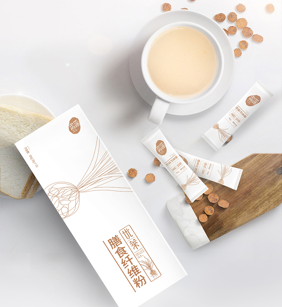 优品康悠莱膳食纤维粉包装设计