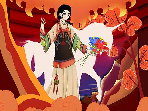 长白山神话插画创作