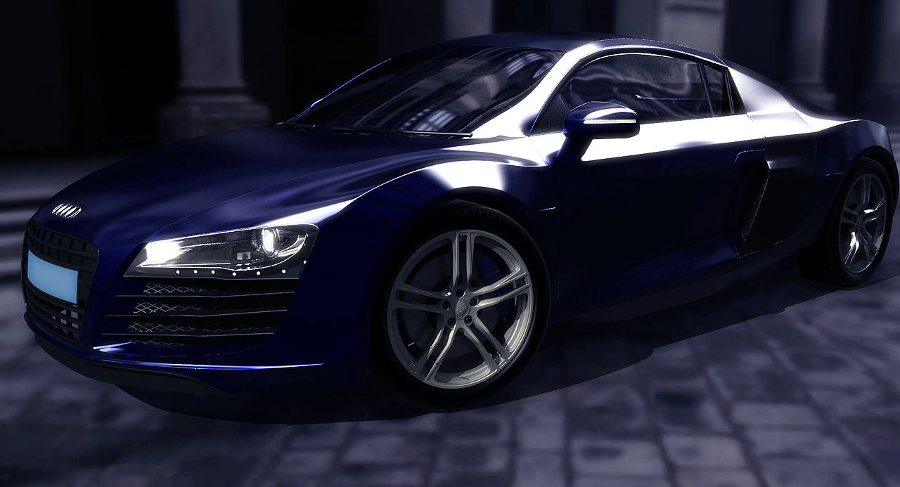 AUDI R8 ，模型制作和渲染很吃力，看来还是要加紧练习，多多学习；大神们来拍砖吧，求指教求教导。（图ZNzU1ODQ5Mg==） - 机械/交通 - 站酷设计师MG_Boyce原创素材 - 站酷ZCOOL