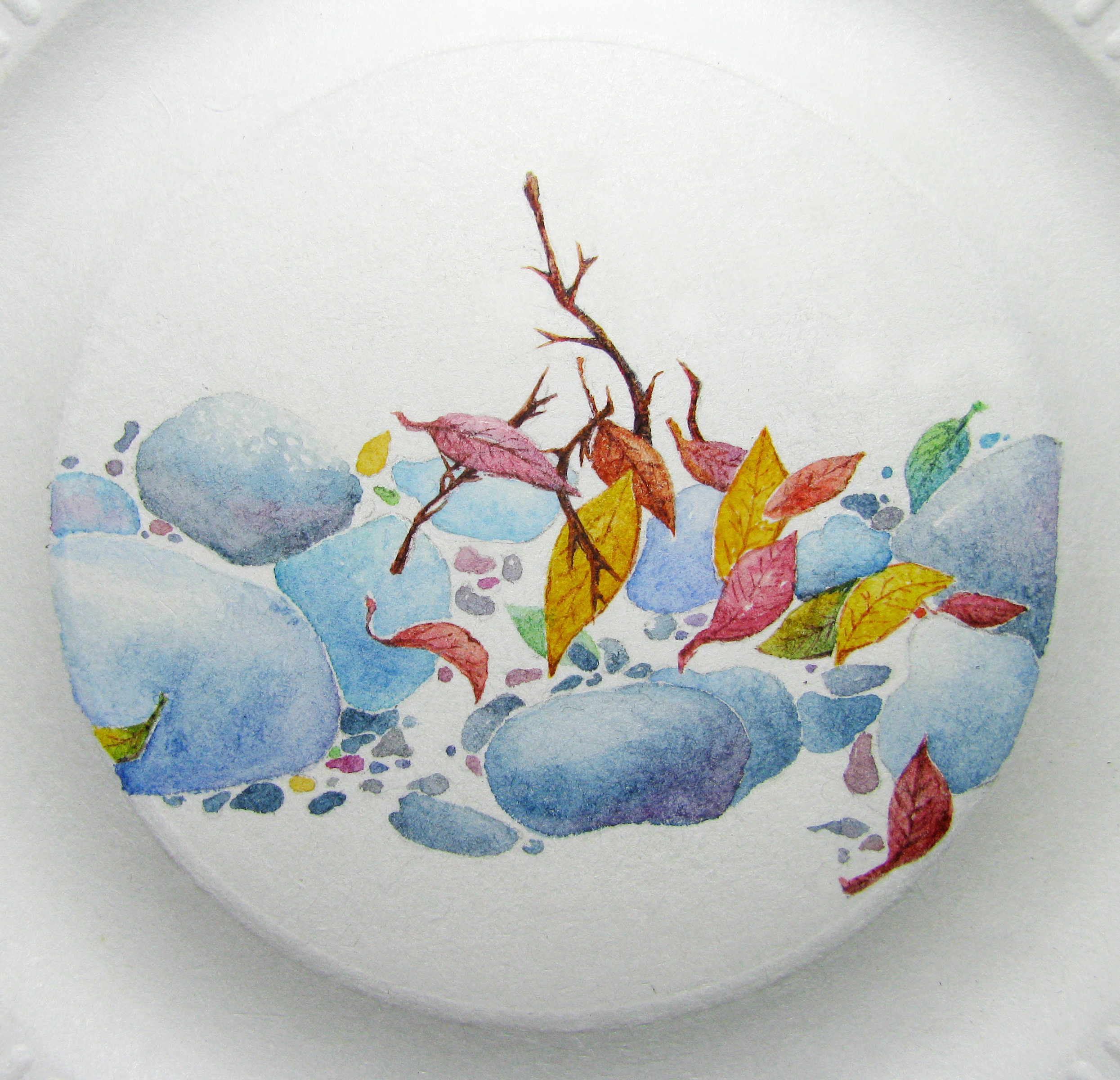 《初雪》 杭州 水彩 插画 儿童插画 盘子 毛笔