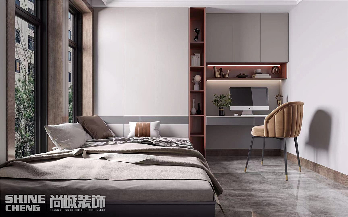 肥城香格里小区160㎡意式轻奢风格装修设计效果图案例