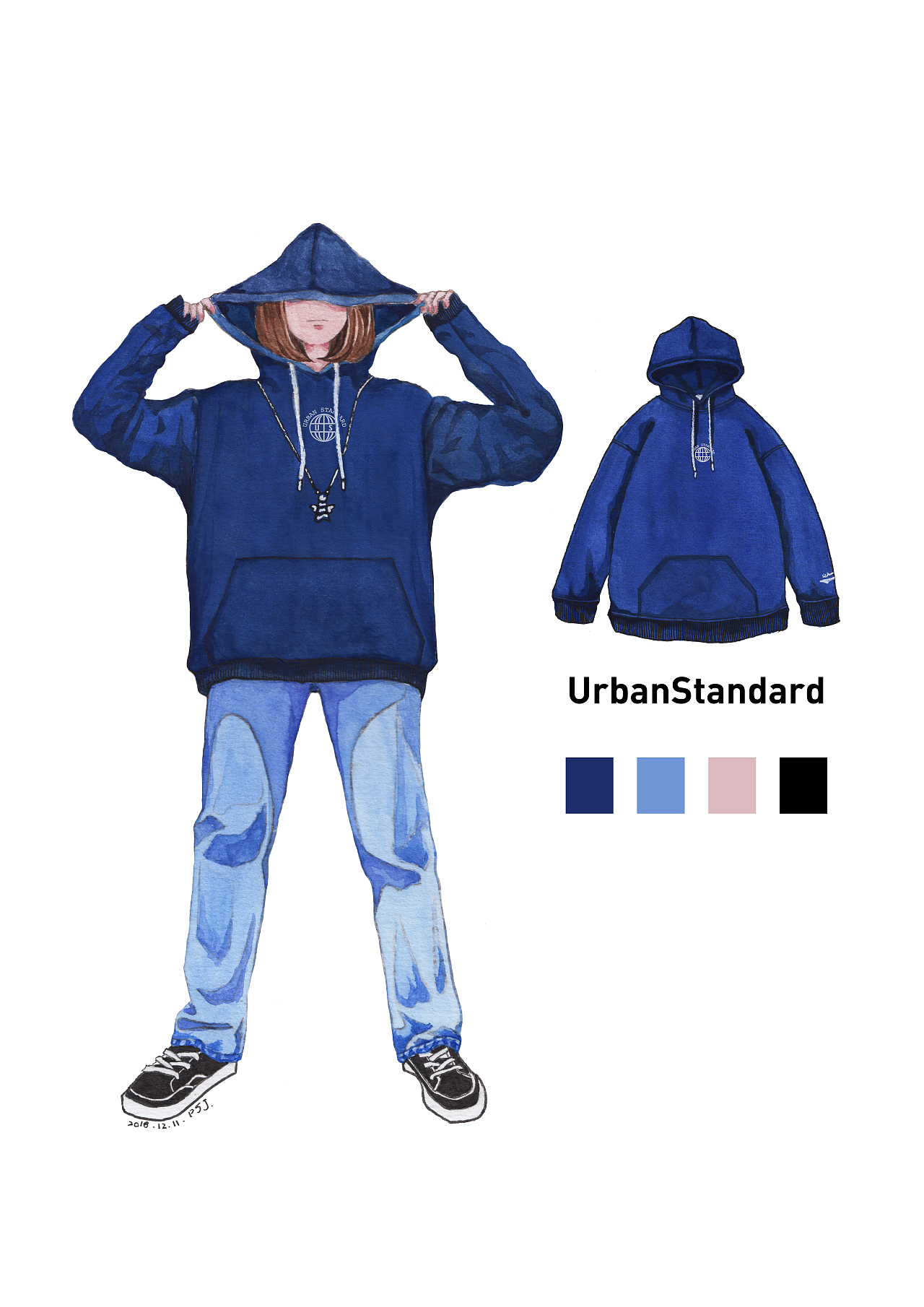 与UrbanStandard合作水彩手绘插画（图ZMTkxMzUzOTMy） - 新锐潮流插画 - 站酷设计师画画的潘潘原创素材 - 站酷ZCOOL