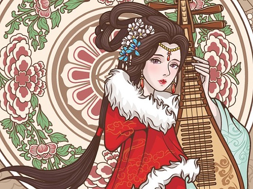 商业插画 国风人物  昭君出塞