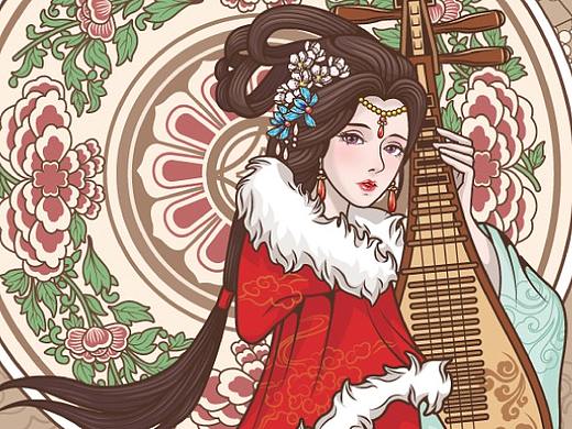 商业插画 国风人物  昭君出塞
