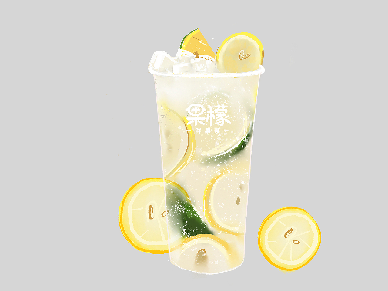 手绘养乐多 气泡水