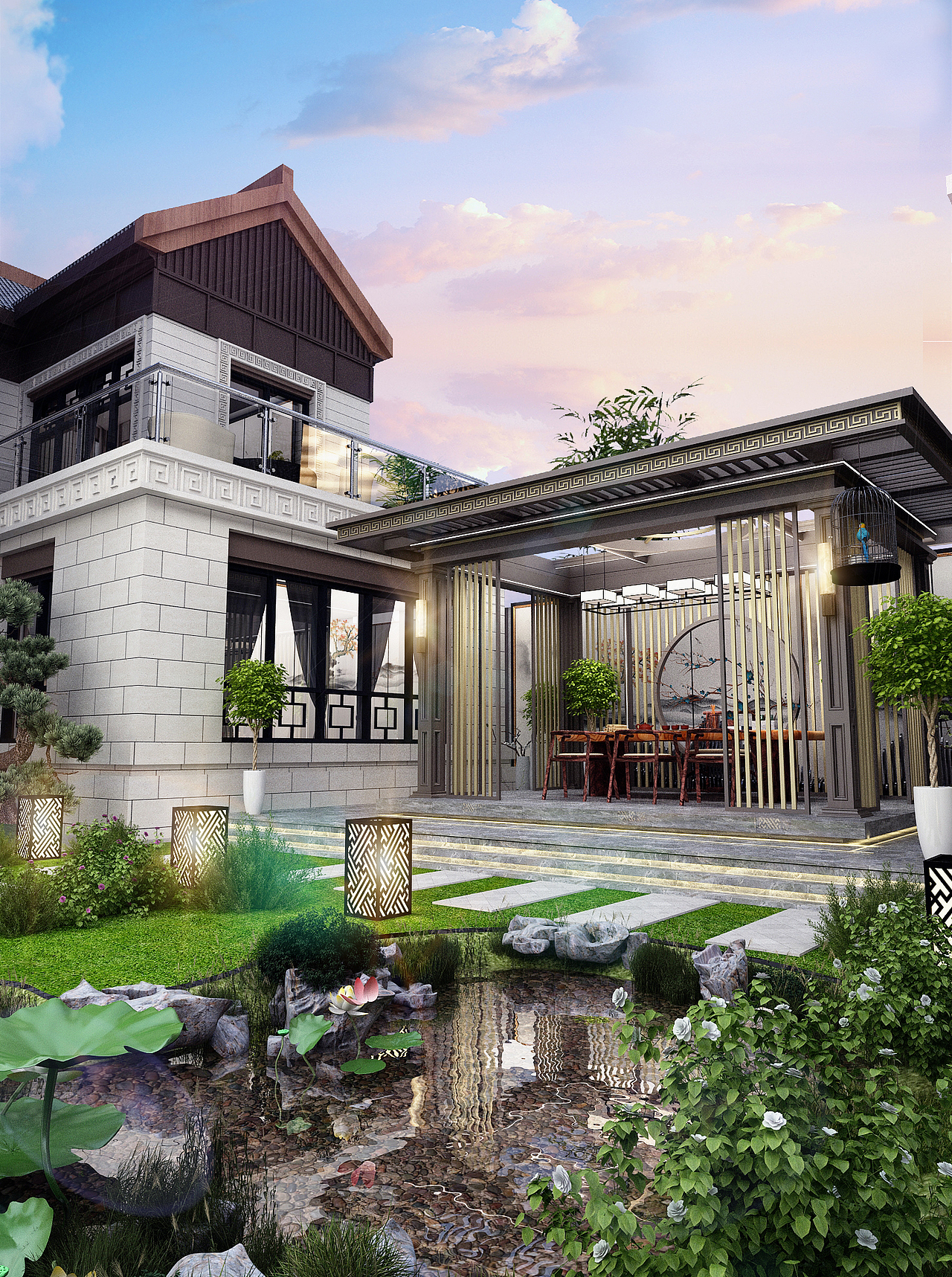 新中式-观月亭（图ZMjc5NDQ5Mzky） - 景观设计 - 站酷设计师夜猫族设计原创素材 - 站酷ZCOOL