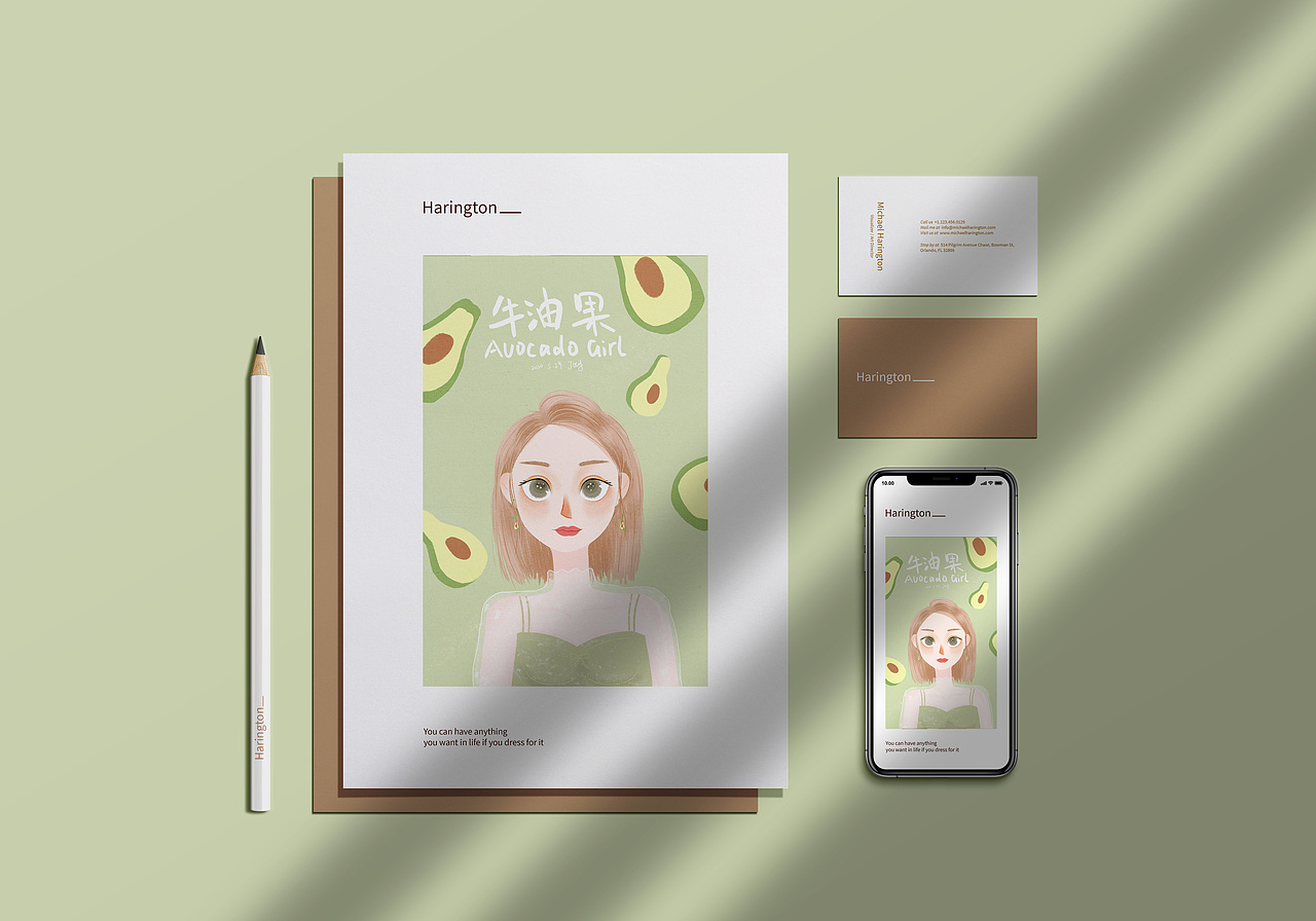 手绘插画水果系列