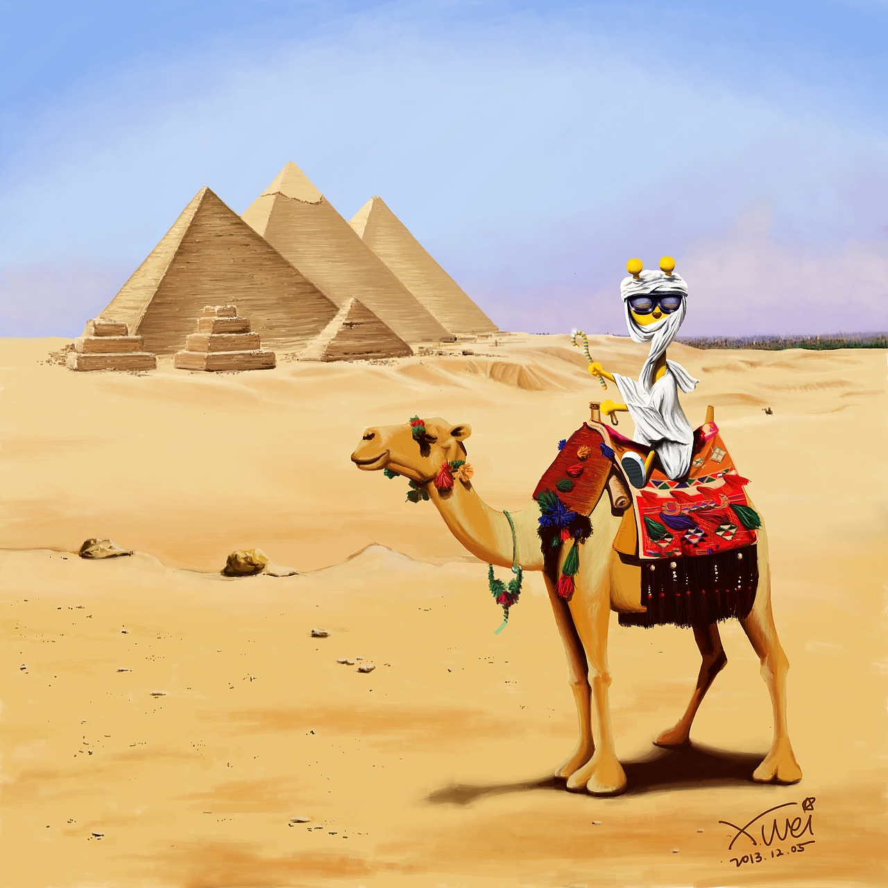 长颈鹿微小宝埃及游手绘插画（图ZMTM0MDM0MjQ=） - 创作习作 - 站酷设计师RockingNuts原创素材 - 站酷ZCOOL