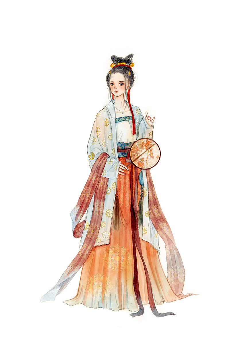 汉服使插画（图ZMjAwNjY0Njcy） - 商业插画 - 站酷设计师瑶背背原创素材 - 站酷ZCOOL