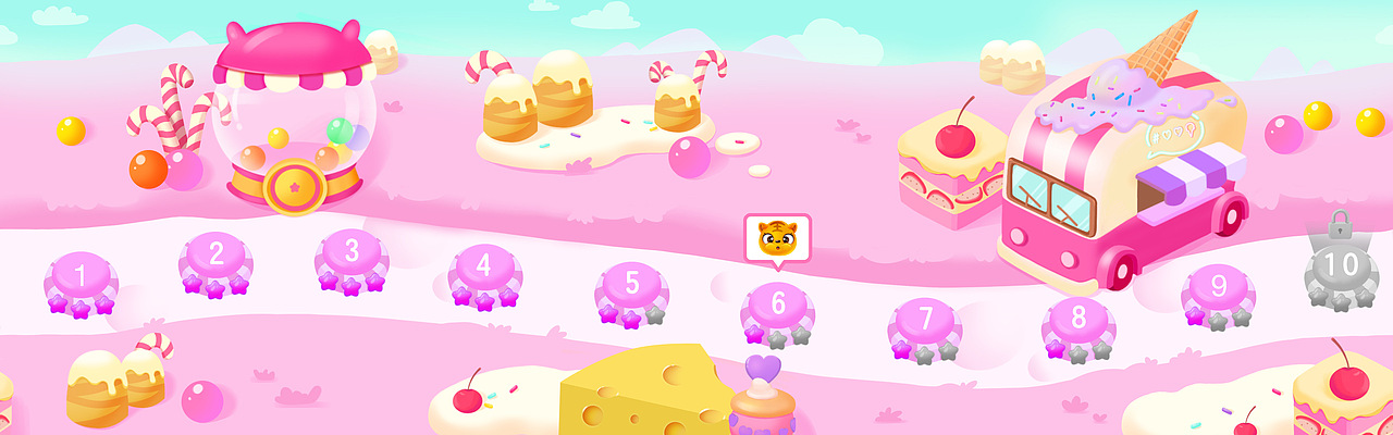 儿童教育类闯关游戏UI