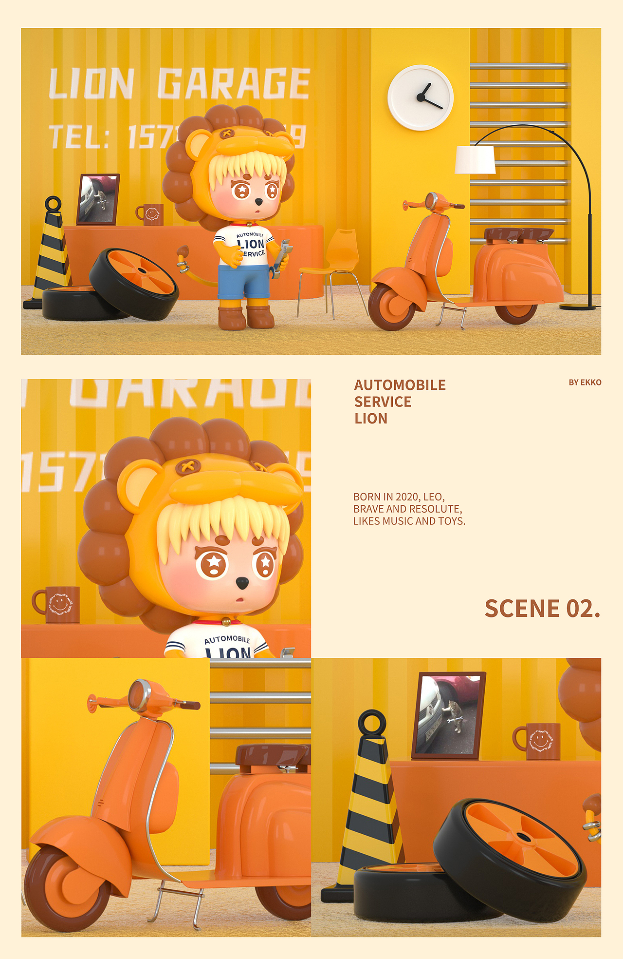 打工宠物宝宝系列：汽修狮&程序猿（图ZMjY5NTUzMDM2） - 人物/生物 - 站酷设计师吴小熊ii原创素材 - 站酷ZCOOL