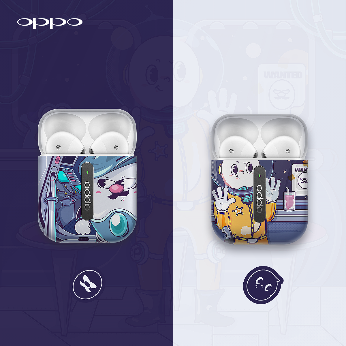 OPPO Enco free 耳机真有一套《小欧之宇宙赏金猎人》（图ZMTkxMjk5OTgw） - 图案 - 站酷设计师空中见原创素材 - 站酷ZCOOL