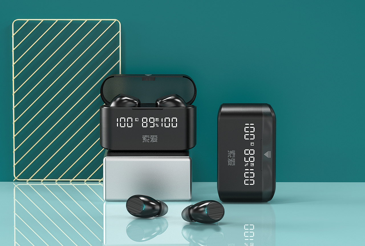 蓝牙耳机渲染图
