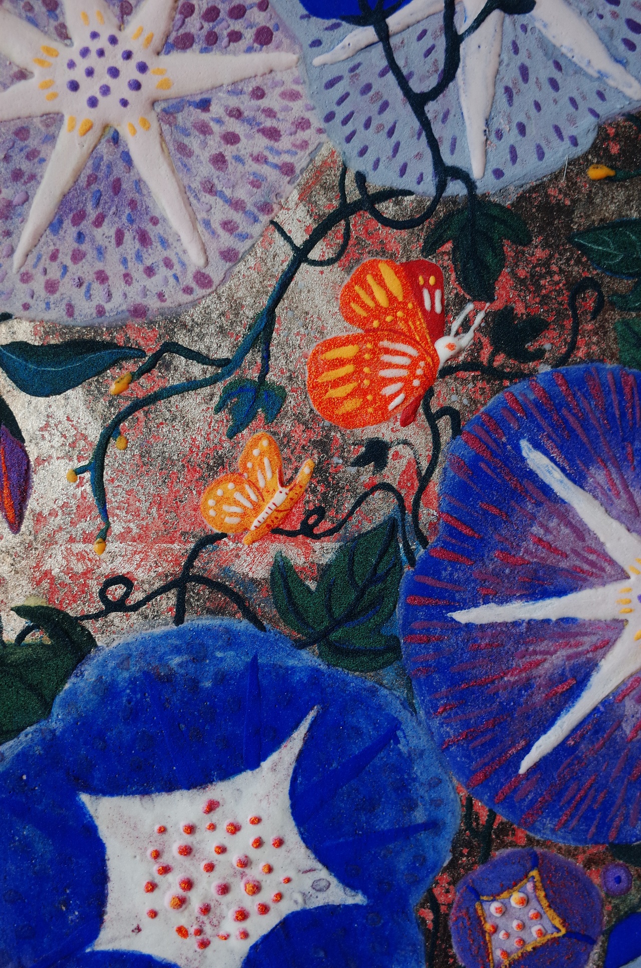 岩彩22/《牵牛花》|纯艺术|绘画|iamjojo - 原创作品 - 站酷 (zcool)