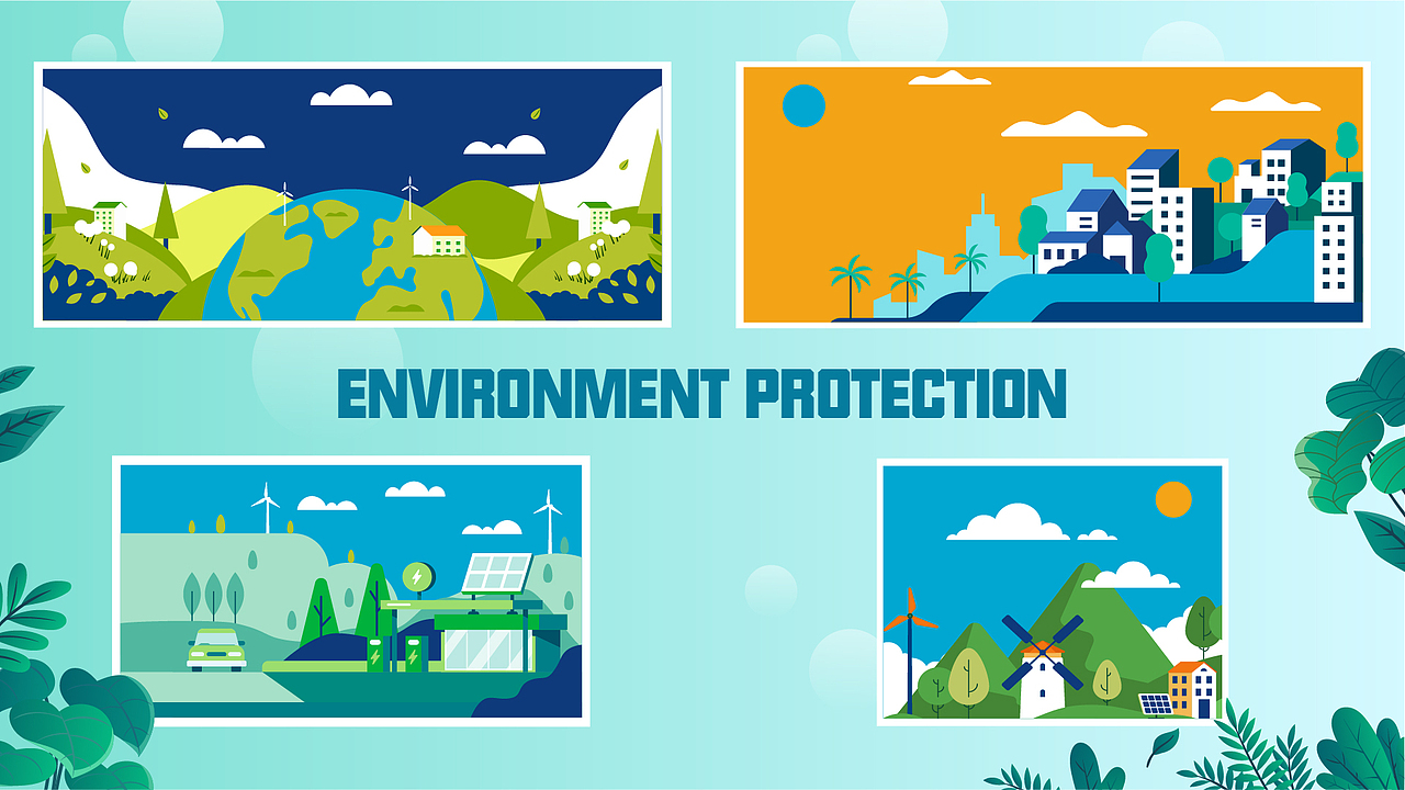 扁平风格矢量插画海报