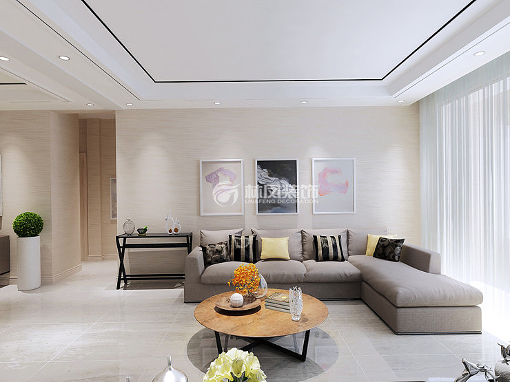 荣盛爱家丽都194平四室两厅简约混搭风格装修效果图