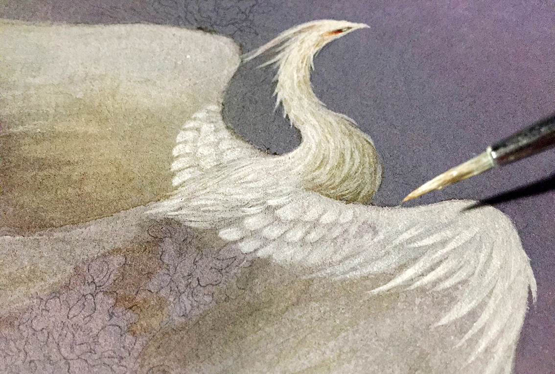 10翅膀起端部分的羽毛，绘制时要注意保证其一定的规整性。