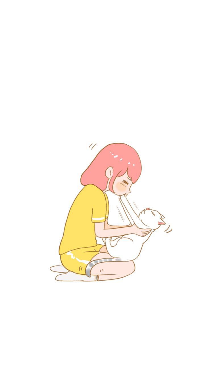 吸猫漫画插画绘本