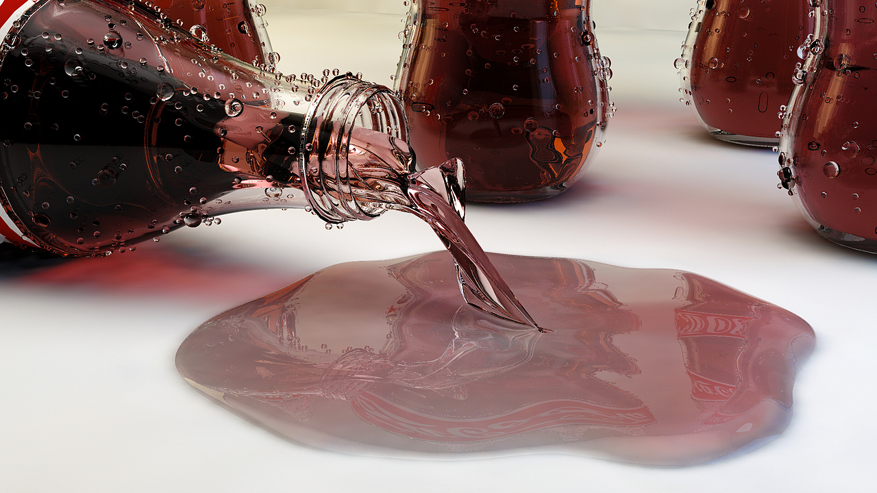 C4D可乐玻璃瓶装-小案例