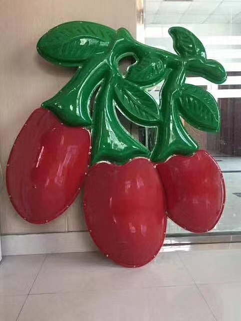 特色产业路灯杆装饰西瓜葡萄白菜樱桃桔子苹果草莓水果