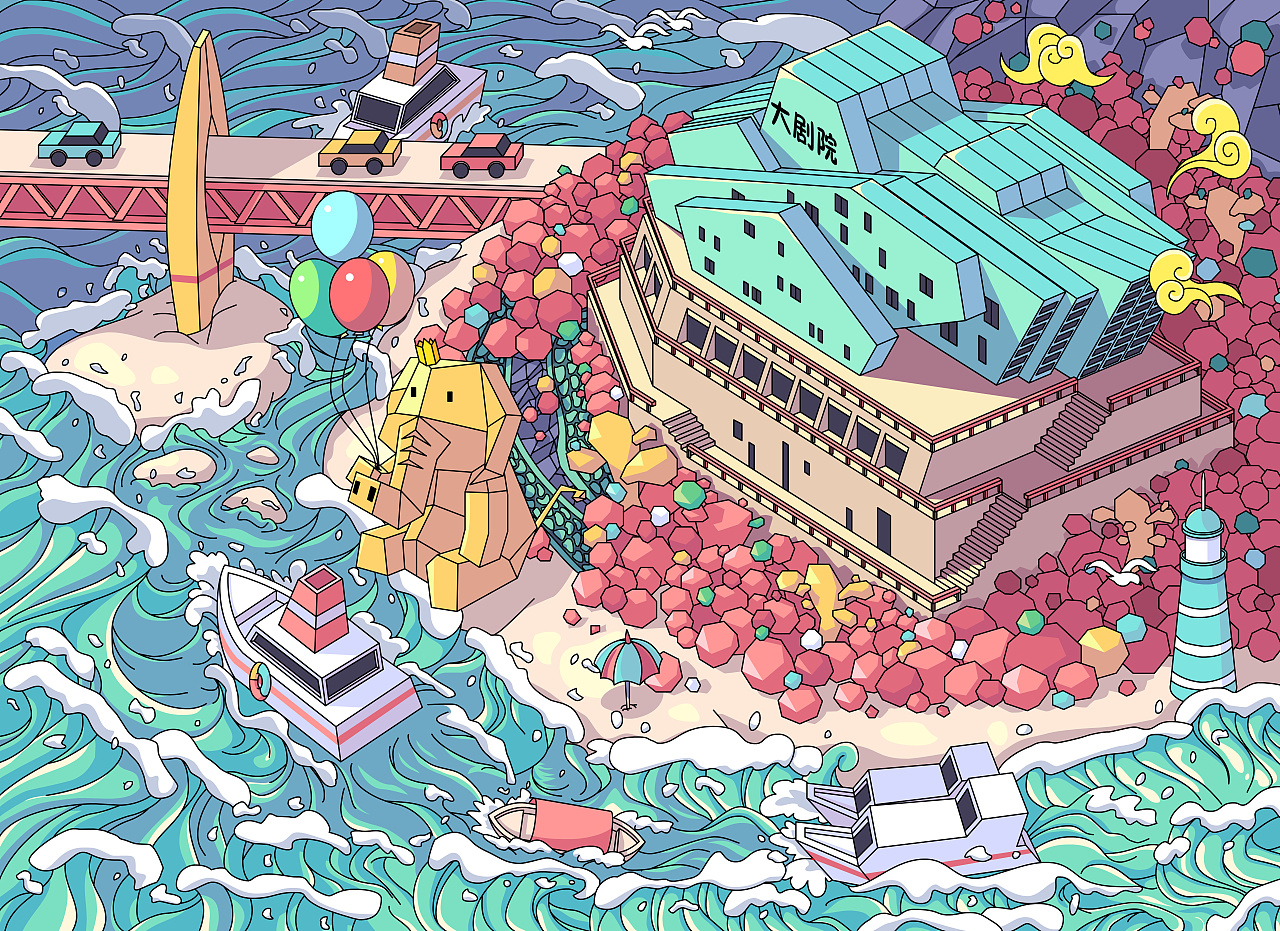 重庆网红旅游景点明信片大剧院