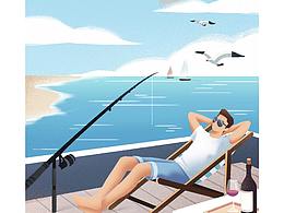 海邊釣魚