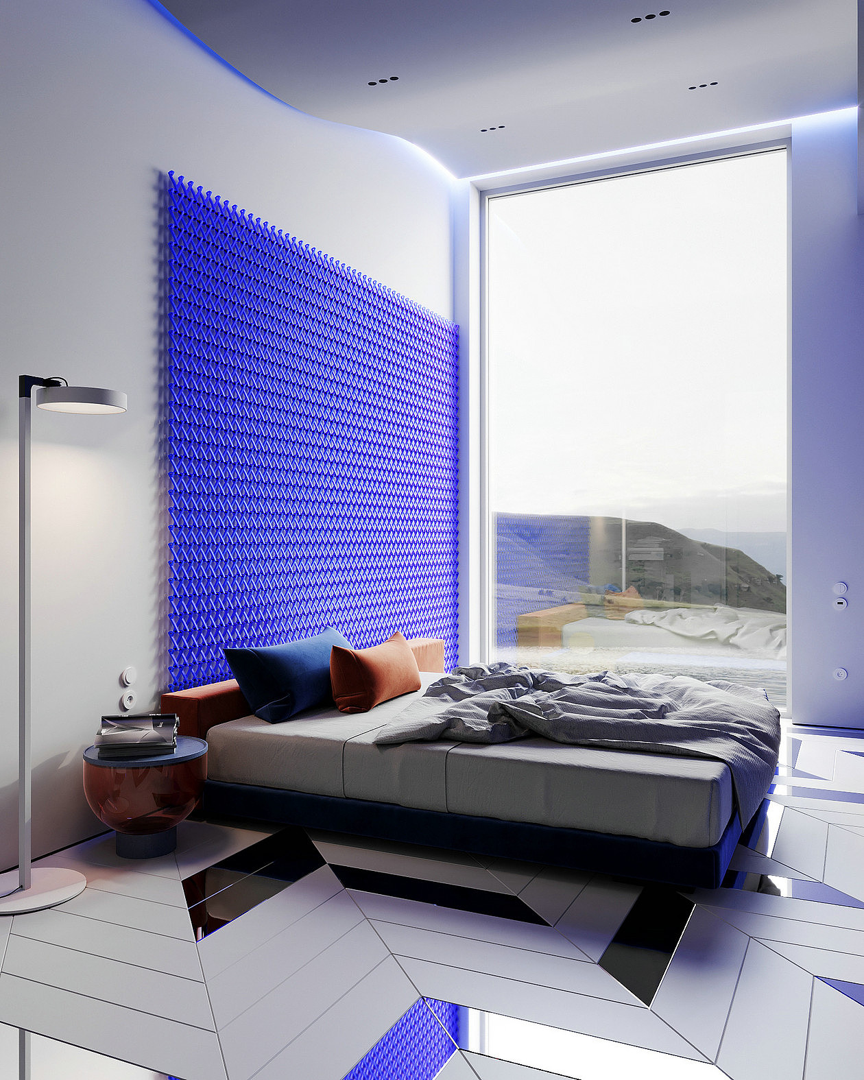 蓝色+橙色系公寓设计 甜蜜清爽的夏日奏鸣曲