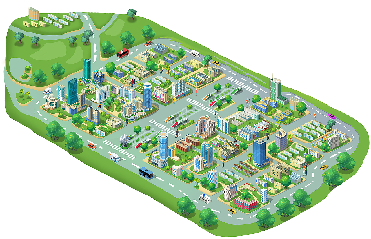 城市手绘地图|插画|商业插画|小土拨鼠呀_原创作品-站酷zcool