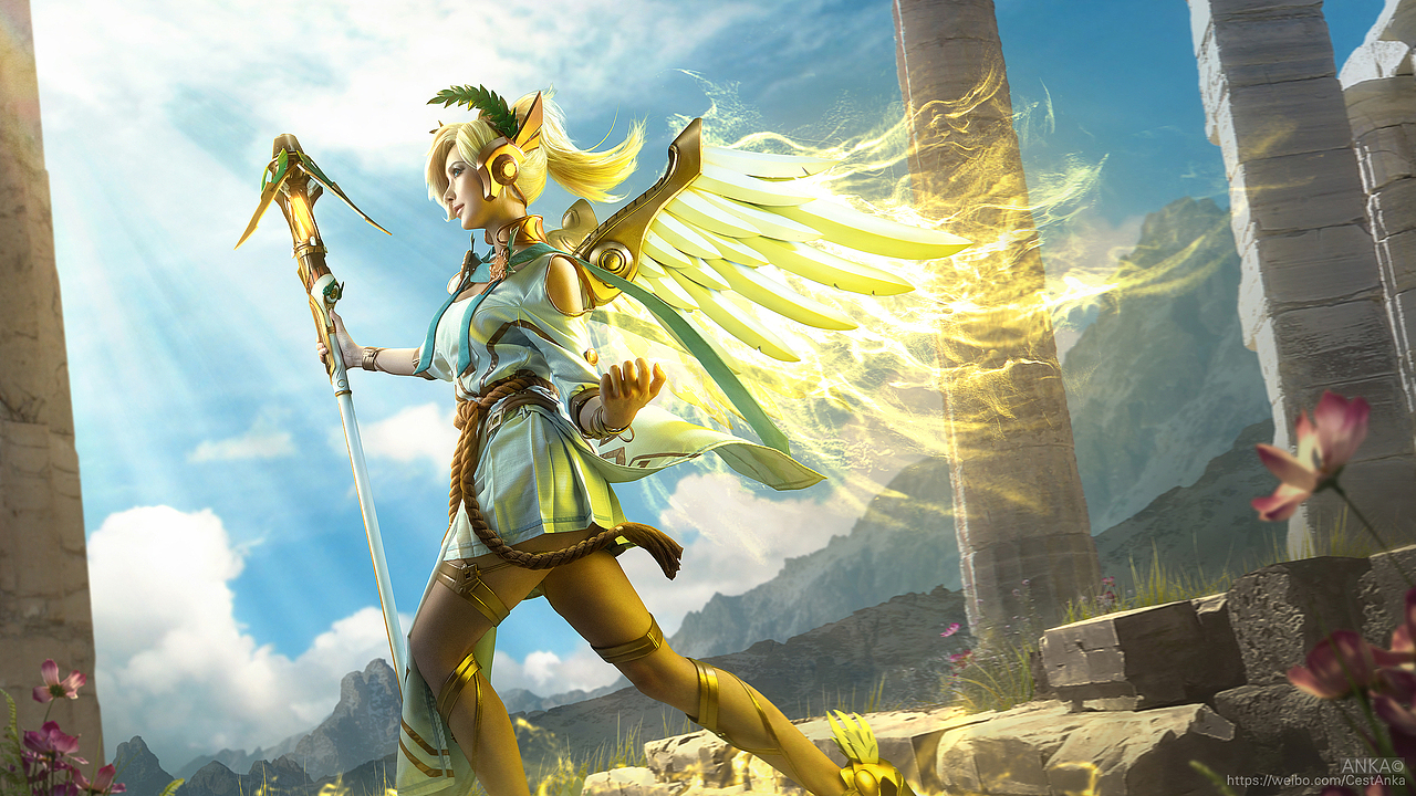 ow守望先锋 胜利女神天使 cosplay摄影后期 overwatch