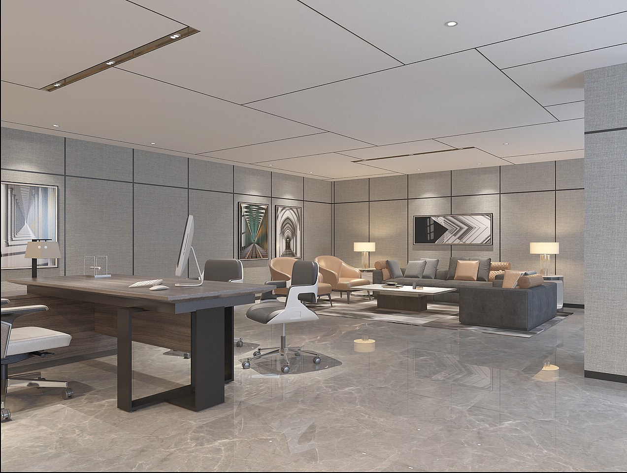 公司董事长办公室|空间|家装设计|郭博design - 原创作品 - 站酷