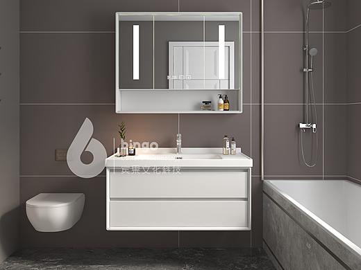 浴室柜3D 无实物制作  现代北欧柜体