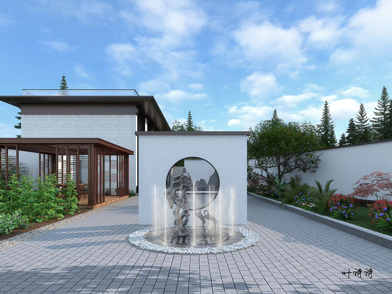 室外效果图|别墅建筑景观设计