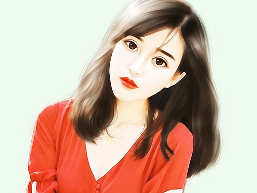 言情转手绘红衣姑娘