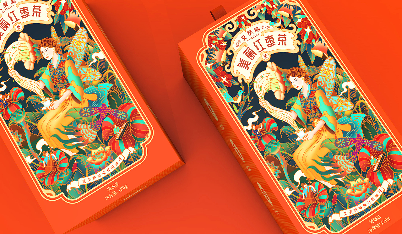 李子央丨《美丽红枣茶》产品包装设计+原创手绘插画