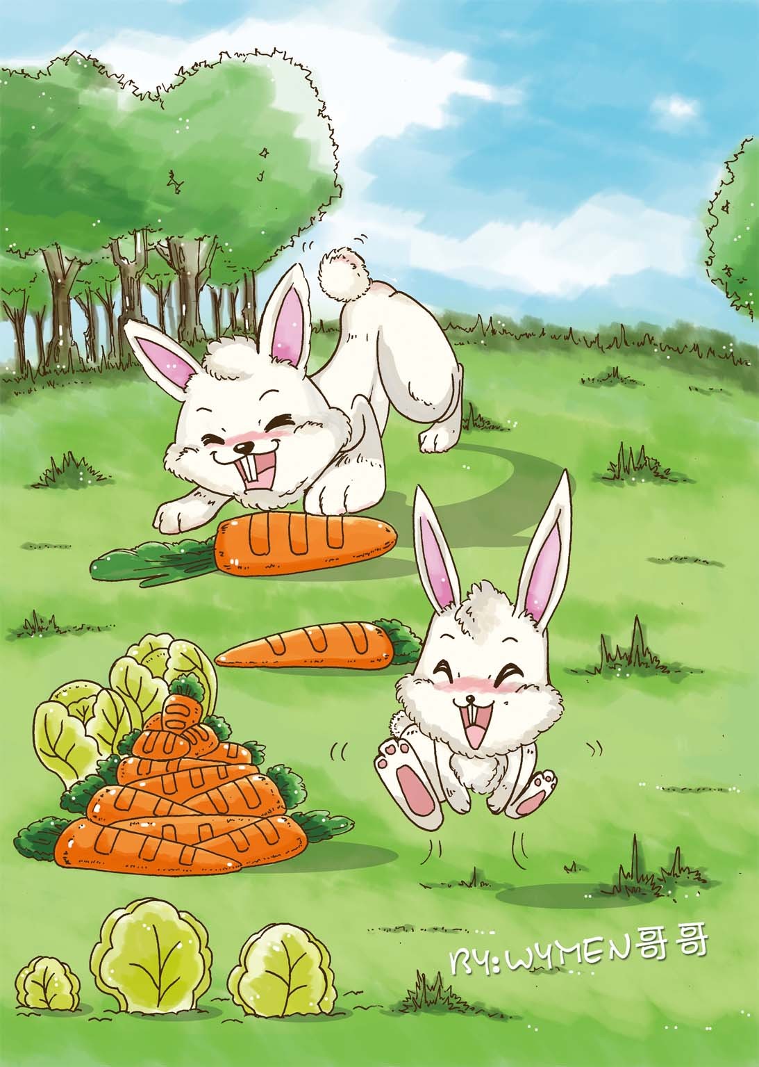 兔子卡通馒头的做法_兔子卡通馒头怎么做_兔子卡通馒头的家常做法_朽木自雕【心食谱】