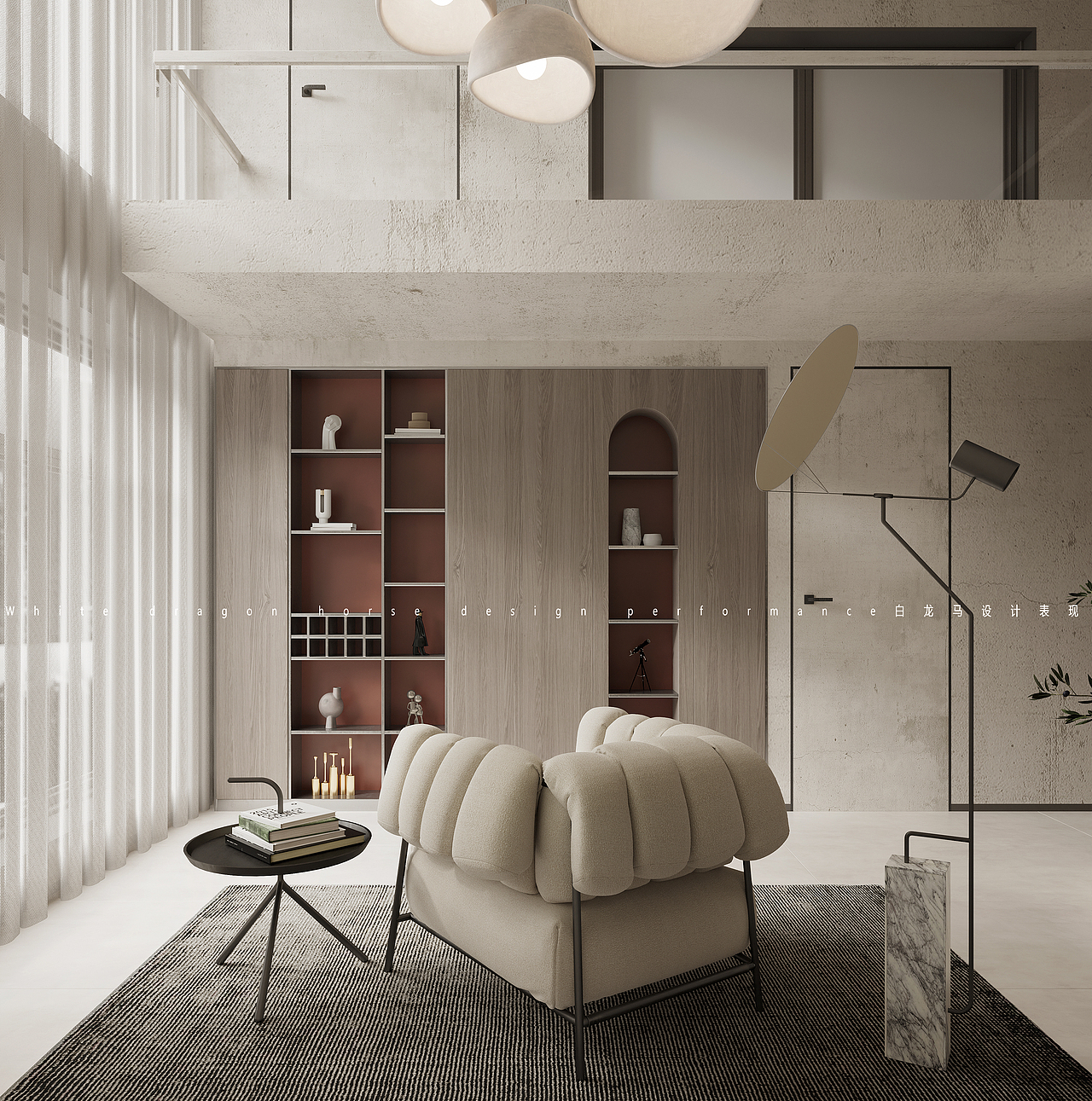 黑白灰极简——白龙马效果图（图ZMzQzMDA0MjI4） - 家装设计 - 站酷设计师小鱼吐泡泡泡泡泡原创素材 - 站酷ZCOOL