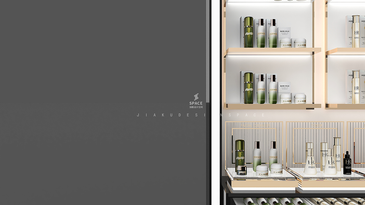 超细节设计的美妆进口品背柜