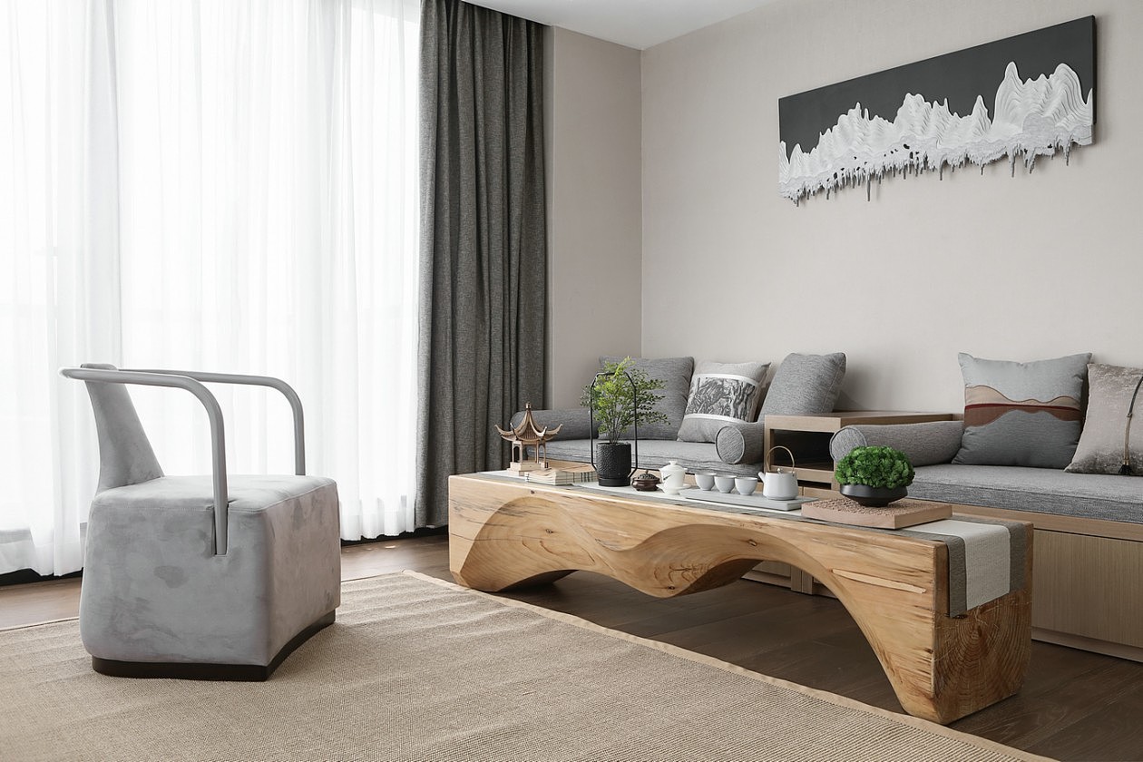 郑州康桥香溪郡145平新中式三室装修效果图